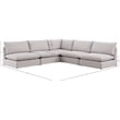 Meridian Furniture Mackenzie Beige Durable Linen Textured Modular Sectional