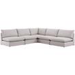 Meridian Furniture Mackenzie Beige Durable Linen Textured Modular Sectional