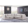 Meridian Furniture Mackenzie Beige Durable Linen Textured Modular Sectional