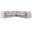 Meridian Furniture Mackenzie Beige Durable Linen Textured Modular Sectional