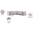 Meridian Furniture Mackenzie Beige Durable Linen Textured Modular Sectional