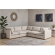 Meridian Furniture Mackenzie Beige Durable Linen Textured Modular Sectional
