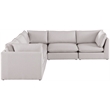 Meridian Furniture Mackenzie Beige Durable Linen Textured Modular Sectional