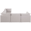 Meridian Furniture Mackenzie Beige Durable Linen Textured Modular Sectional