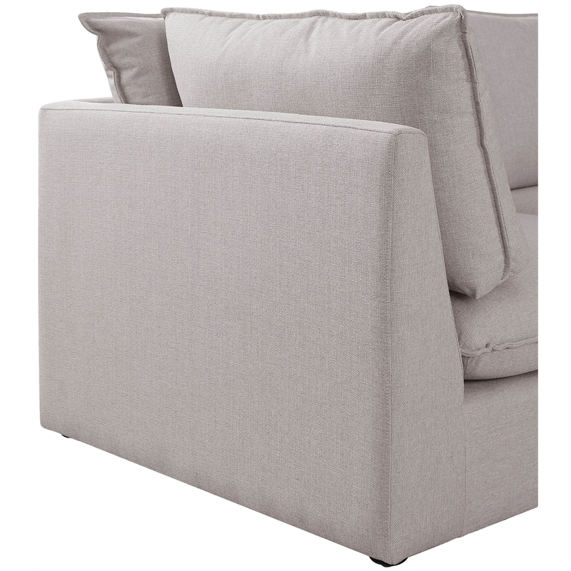 Meridian Furniture Mackenzie Beige Durable Linen Textured Modular Sectional