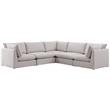 Meridian Furniture Mackenzie Beige Durable Linen Textured Modular Sectional