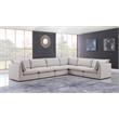 Meridian Furniture Mackenzie Beige Durable Linen Textured Modular Sectional
