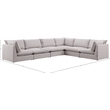 Meridian Furniture Mackenzie Beige Durable Linen Textured Modular Sectional