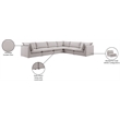 Meridian Furniture Mackenzie Beige Durable Linen Textured Modular Sectional