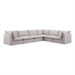 Meridian Furniture Mackenzie Beige Durable Linen Textured Modular Sectional
