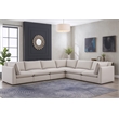 Meridian Furniture Mackenzie Beige Durable Linen Textured Modular Sectional