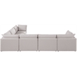 Meridian Furniture Mackenzie Beige Durable Linen Textured Modular Sectional