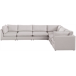 Meridian Furniture Mackenzie Beige Durable Linen Textured Modular Sectional