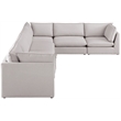 Meridian Furniture Mackenzie Beige Durable Linen Textured Modular Sectional