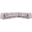 Meridian Furniture Mackenzie Beige Durable Linen Textured Modular Sectional