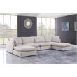 Meridian Furniture Mackenzie Beige Durable Linen Textured Modular Sectional
