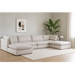 Meridian Furniture Mackenzie Beige Durable Linen Textured Modular Sectional