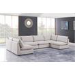 Meridian Furniture Mackenzie Beige Durable Linen Textured Modular Sectional
