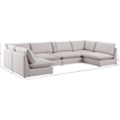 Meridian Furniture Mackenzie Beige Durable Linen Textured Modular Sectional