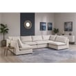 Meridian Furniture Mackenzie Beige Durable Linen Textured Modular Sectional