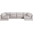 Meridian Furniture Mackenzie Beige Durable Linen Textured Modular Sectional