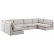 Meridian Furniture Mackenzie Beige Durable Linen Textured Modular Sectional