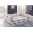 Meridian Furniture Mackenzie Beige Durable Linen Textured Modular Sectional