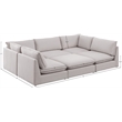 Meridian Furniture Mackenzie Beige Durable Linen Textured Modular Sectional