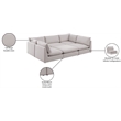 Meridian Furniture Mackenzie Beige Durable Linen Textured Modular Sectional
