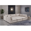 Meridian Furniture Mackenzie Beige Durable Linen Textured Modular Sectional