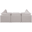 Meridian Furniture Mackenzie Beige Durable Linen Textured Modular Sectional
