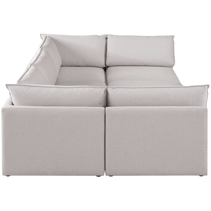 Meridian Furniture Mackenzie Beige Durable Linen Textured Modular Sectional