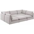 Meridian Furniture Mackenzie Beige Durable Linen Textured Modular Sectional