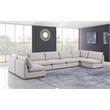 Meridian Furniture Mackenzie Beige Durable Linen Textured Modular Sectional