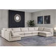 Meridian Furniture Mackenzie Beige Durable Linen Textured Modular Sectional