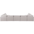 Meridian Furniture Mackenzie Beige Durable Linen Textured Modular Sectional