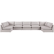 Meridian Furniture Mackenzie Beige Durable Linen Textured Modular Sectional