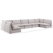 Meridian Furniture Mackenzie Beige Durable Linen Textured Modular Sectional