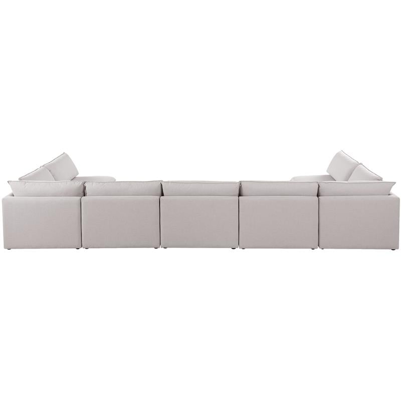 Meridian Furniture Mackenzie Beige Durable Linen Textured Modular Sectional
