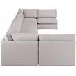Meridian Furniture Mackenzie Beige Durable Linen Textured Modular Sectional