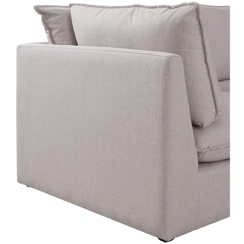 Meridian Furniture Mackenzie Beige Durable Linen Textured Modular Sectional