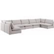 Meridian Furniture Mackenzie Beige Durable Linen Textured Modular Sectional