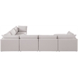 Meridian Furniture Mackenzie Beige Durable Linen Textured Modular Sectional