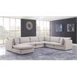 Meridian Furniture Mackenzie Beige Durable Linen Textured Modular Sectional