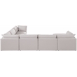 Meridian Furniture Mackenzie Beige Durable Linen Textured Modular Sectional