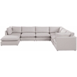 Meridian Furniture Mackenzie Beige Durable Linen Textured Modular Sectional