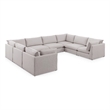 Meridian Furniture Mackenzie Beige Durable Linen Textured Modular Sectional