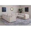Meridian Furniture Mackenzie Beige Durable Linen Textured Modular Sectional