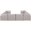 Meridian Furniture Mackenzie Beige Durable Linen Textured Modular Sectional