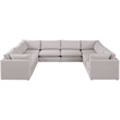 Meridian Furniture Mackenzie Beige Durable Linen Textured Modular Sectional